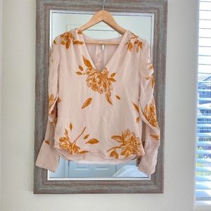 Joie 100% Silk Floral Long Sleeve Blouse Shirt